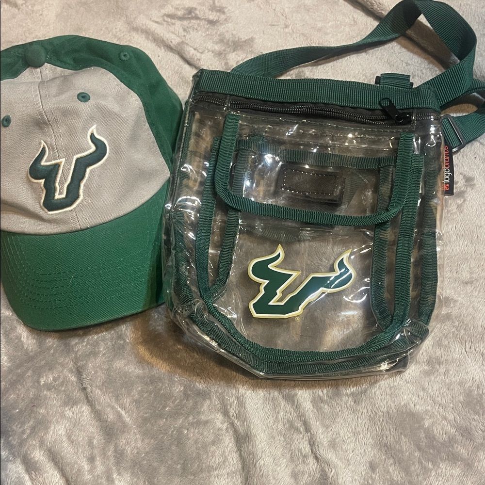 USF balls, hat, and clear bag bundle